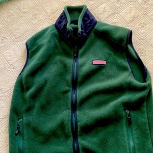 Green vest navy zippers
